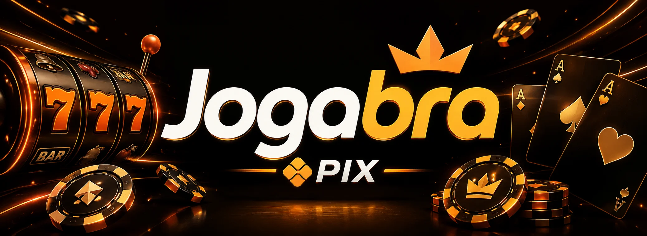 Banner da Jogabra com o bônus de 120% até R$ 2.400 e o saque via Pix em até 30 minutos